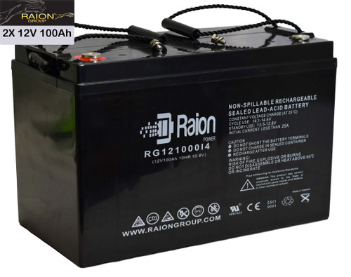 Raion Power 12V 100Ah Replacement Battery for Heartway PF7S Royale 4S - 2 Pack