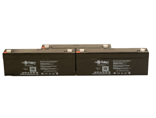 Raion Power 12V 2.3Ah RG1223T1 Replacement Medical Battery for Novametrix 505 Pulse Oximeter - 3 Pack