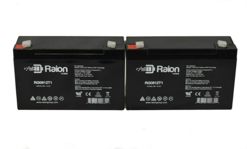 Raion Power RG06120T1 Replacement Emergency Light Battery for ELS ELS 2SQ - 2 Pack