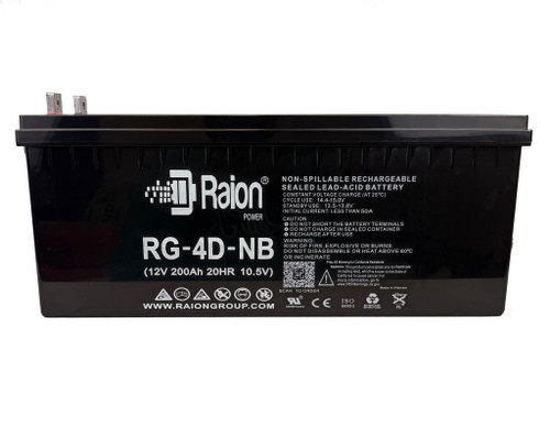 Raion Power RG-4D-NB 12V 200Ah AGM Compatible Battery for {X{