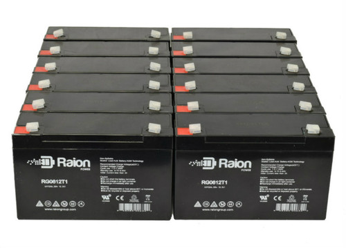 Raion Power RG06120T1 Replacement Emergency Light Battery for ELS ELS 2SQ - 12 Pack