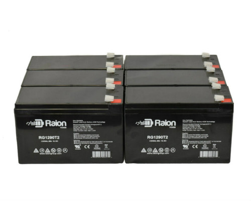 Raion Power Replacement 12V 9Ah Battery for Vision HP12-50W - 6 Pack