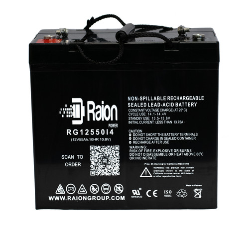 Raion Power RG12550I4 12V 55Ah Lead Acid Battery for Gruber Power GPS50-12