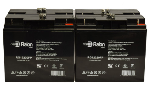 Raion Power Replacement 12V 22Ah Battery for Schumacher DSR Proseries PSJ-4424 Jump Starter - 4 Pack