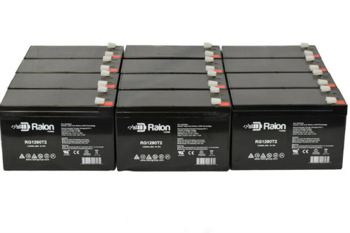 Raion Power Replacement 12V 9Ah Fire Alarm Control Panel Battery for Potter Electric PFC-4410-RCRG1290T2 - 12 Pack