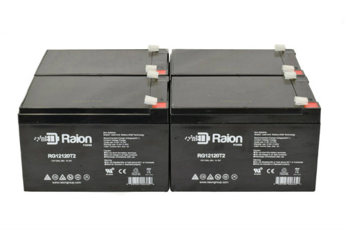 Raion Power RG12120T2 Replacement Fire Alarm Control Panel Battery for Altronix AL1024ULXPD8CB - 4 Pack