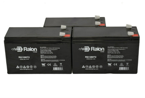 Raion Power Replacement 12V 8Ah RG1280T2 Battery for Critikon 7350 Cardiac - 3 Pack