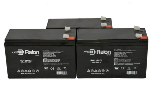 Raion Power Replacement 12V 8Ah RG1280T2 Battery for Artromick International Medicine Cart - 3 Pack