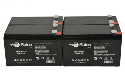 Raion Power Replacement 12V 8Ah RG1280T2 Battery for General Scanning R15 Portable Recorder - 4 Pack