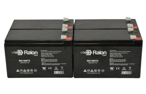 Raion Power Replacement 12V 8Ah RG1280T2 Battery for Critikon 7350 Cardiac - 4 Pack