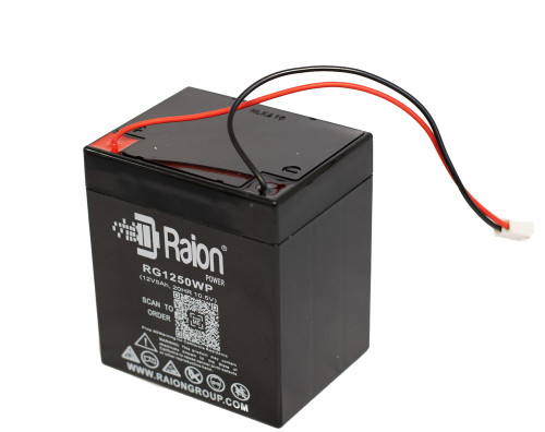 Raion Power 12 Volt 5Ah SLA Battery With Wire Plug Harness For Liftmaster 8500