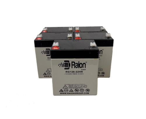 Raion Power RG126-22HR 12V 5.5Ah Replacement UPS Battery Cartridge for Powerware Prestige EXT 1250 - 5 Pack