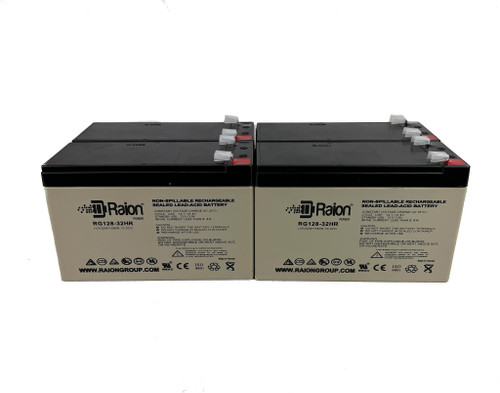 Raion Power 12V 7.5Ah High Rate Discharge UPS Batteries for APC Smart-UPS 1500VA RM 2U 100V USB & Serial SUA1500RMJ2UB - 4 Pack