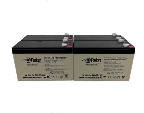 Raion Power 12V 7.5Ah High Rate Discharge UPS Batteries for APC SMART-UPS SU1400RM (RACK) - 4 Pack