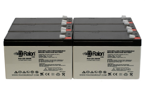 Raion Power 12V 7.5Ah High Rate Discharge UPS Batteries for bXterra SP2200LCDRT2U - 6 Pack