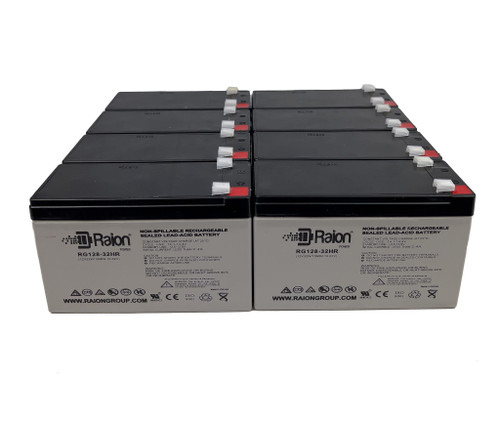 Raion Power 12V 7.5Ah High Rate Discharge UPS Batteries for Ablerex MS3000 - 8 Pack