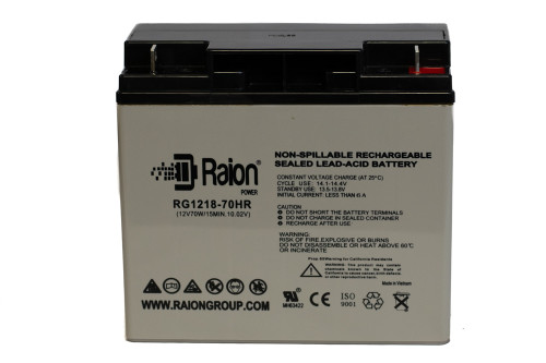 Raion Power RG1218-70HR Replacement High Rate Battery Cartridge for Clary UPS1375K1GSBSR