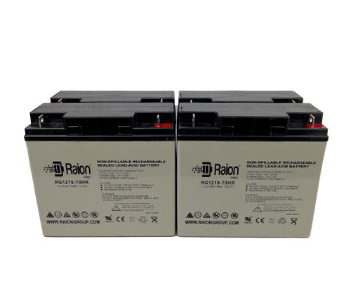 Raion Power RG1218-70HR 12V 18Ah Replacement UPS Battery for APC Smart-UPS 5000VA 208V Rackmount/Tower SUA5000RMT5U - 4 Pack