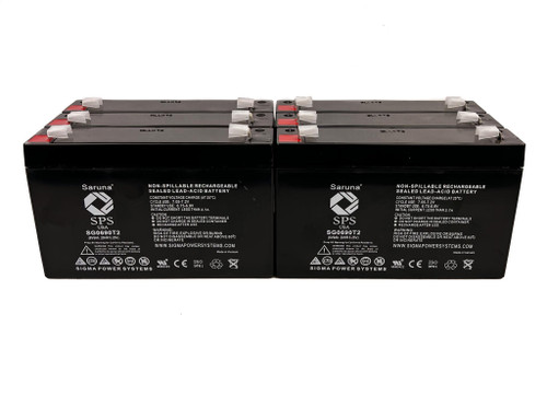 Raion Power RG0690T2 6V 9Ah Replacement Lead Acid Battery for LCB SP9-6 - 6 Pack