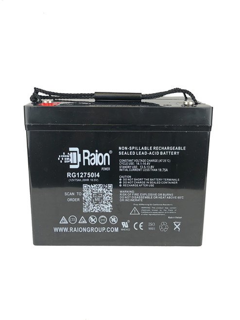 Raion Power RG12750I4 12V 75Ah Lead Acid Mobility Scooter Battery for Electric Mobility Scooters 2SEAT CYCLE CHAIR