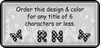 Title shown on the tag is an example only. We can do any title up to 6 letters.