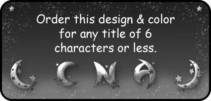 Title shown on the tag is an example only. We can do any title up to 6 letters.