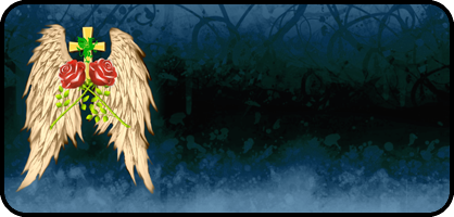 Cross Rose Wings Blue