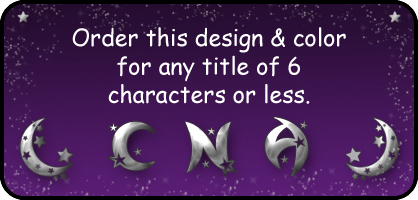 Title shown on the tag is an example only. We can do any title up to 6 letters.