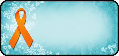 Orange Ribbon on Teal