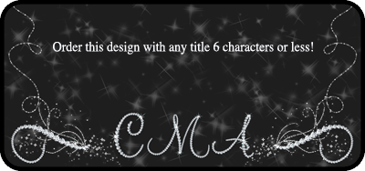 Title shown is for example only! We can do any title up to 6 characters.