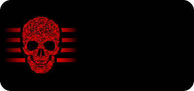 Scrolled Skull Red