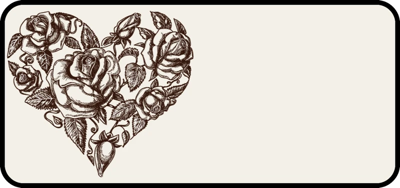 Sketched Rose Heart