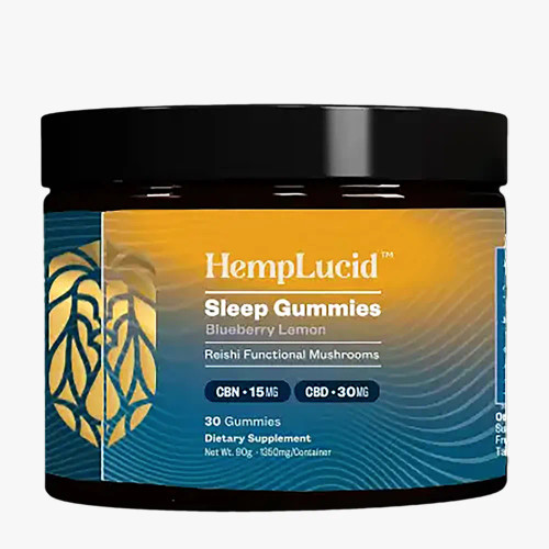 30 count container of HempLucid Mushroom Sleep Gummies 30 count container of HempLucid Mushroom Sleep Gummies