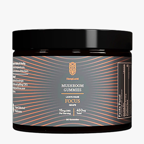30 count container of HempLucid CBG and Mushroom Focus Gummies 30 count container of HempLucid CBG and Mushroom Focus Gummies