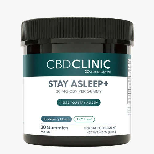30 count container of CBD Clinic Stay Asleep CBN Gummies