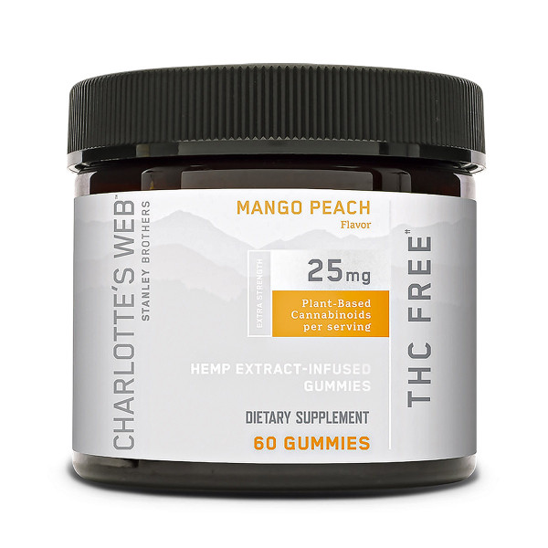 60 count container of Charlotte's Web THC-Free CBD Gummies