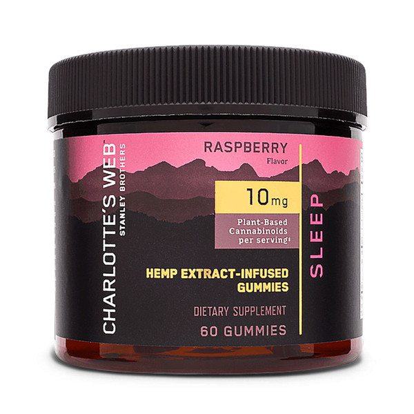 60 count container of Charlotte's Web Raspberry CBD Sleep Gummies 60 count container of Charlotte's Web Raspberry CBD Sleep Gummies