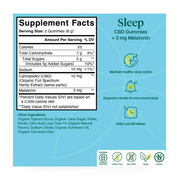 60 count container of Charlotte's Web Sleep CBD Gummies.