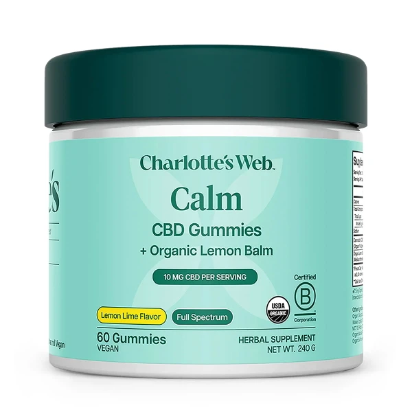 60 count container of Charlotte's Web Calm CBD Gummies