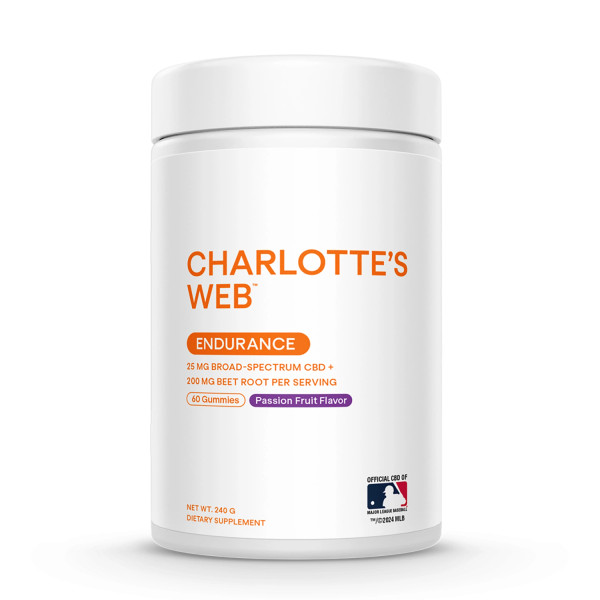 60 count container of Charlotte's Web CBD Endurance Gummies 60 count container of Charlotte's Web CBD Endurance Gummies