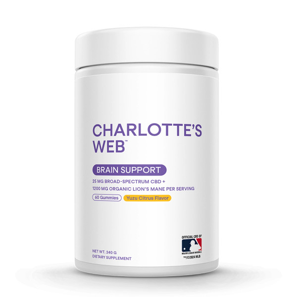 60 count container of Charlotte's Web CBD Brain Support Gummies