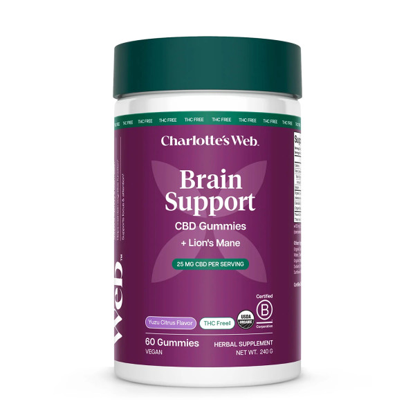 60 count container of Charlotte's Web Brain Support CBD Gummies