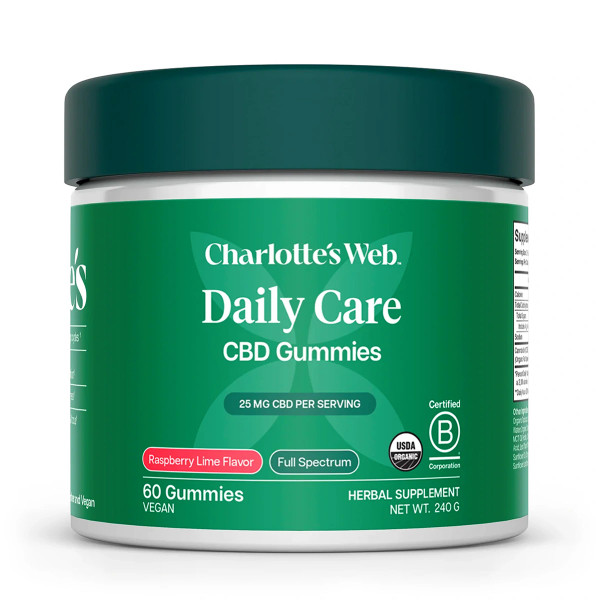 60 count container of Charlotte's Web Daily Care CBD Gummies