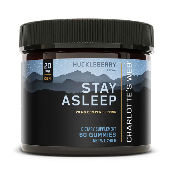 60 count container of Charlotte's Web Stay Asleep CBN Sleep Gummies 60 count container of Charlotte's Web Stay Asleep CBN Sleep Gummies