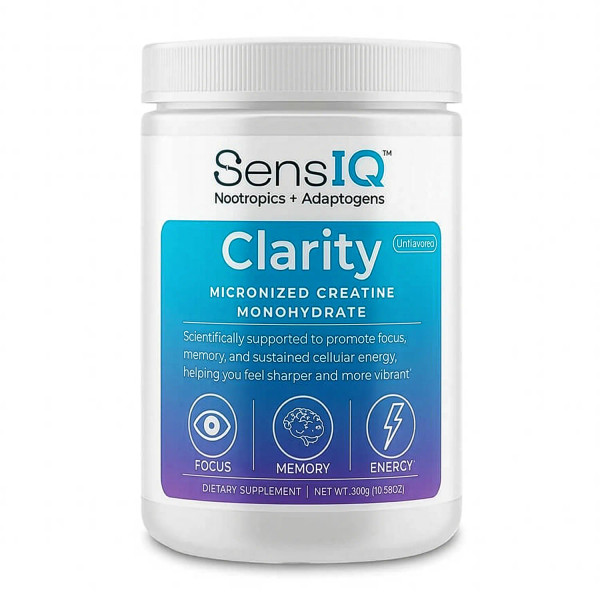 10.58 ounce container of SensIQ Clarity creatine monohydrate powder