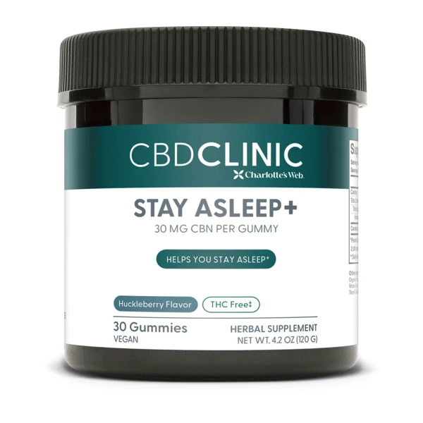 30 count container of CBD Clinic Stay Asleep CBN Gummies