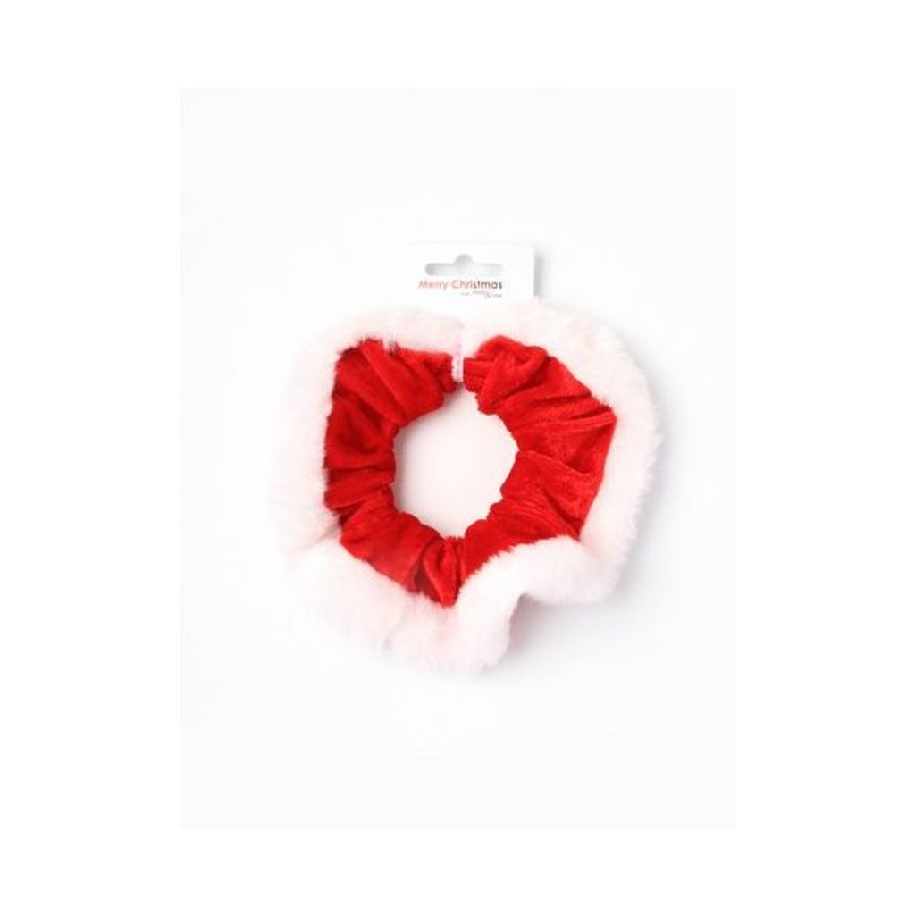 Bright Red Velvet Christmas Scrunchie