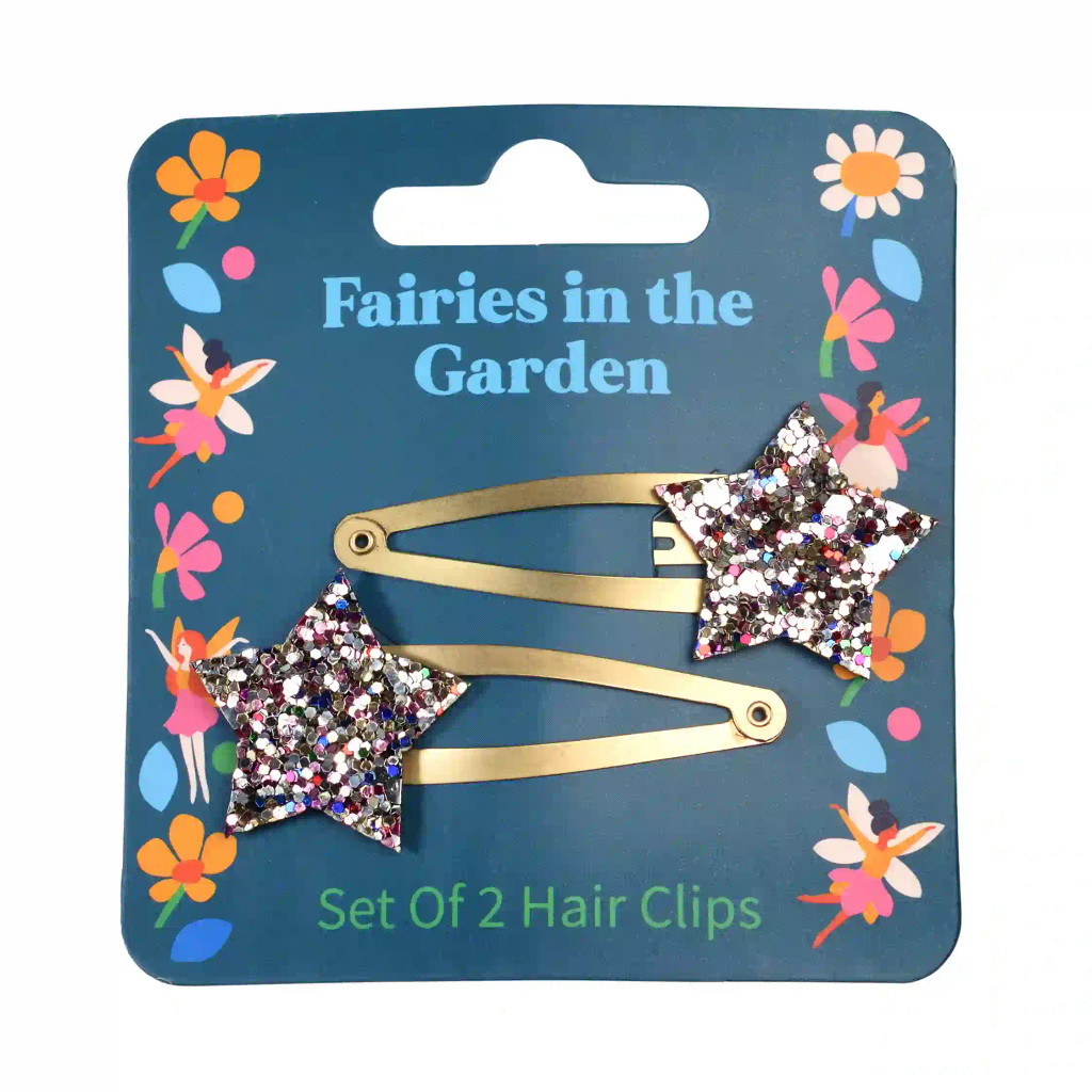 Glitter Star Hair Clips (set of 2) - Fairies In The Garden