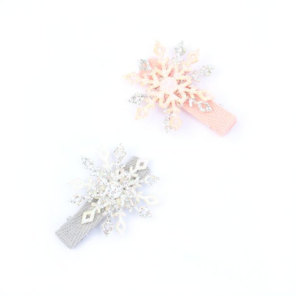 Sparkle Snowflake Hair Clips