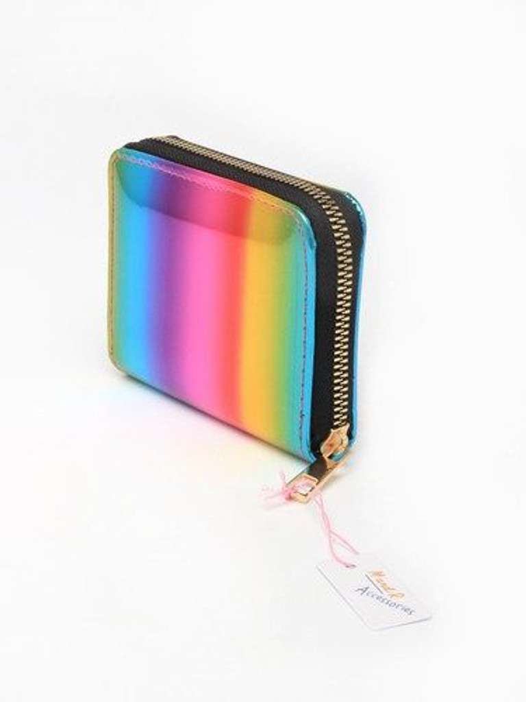 Metallic Rainbow Zip Purse 11x9cm